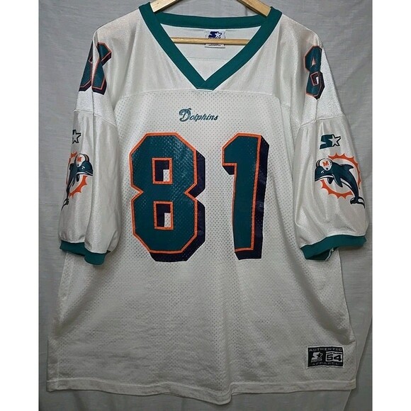 Vintage OJ McDuffie 81 Miami Dolphins Jersey Men 2XL White Starter 90s USA Made - Picture 1 of 10